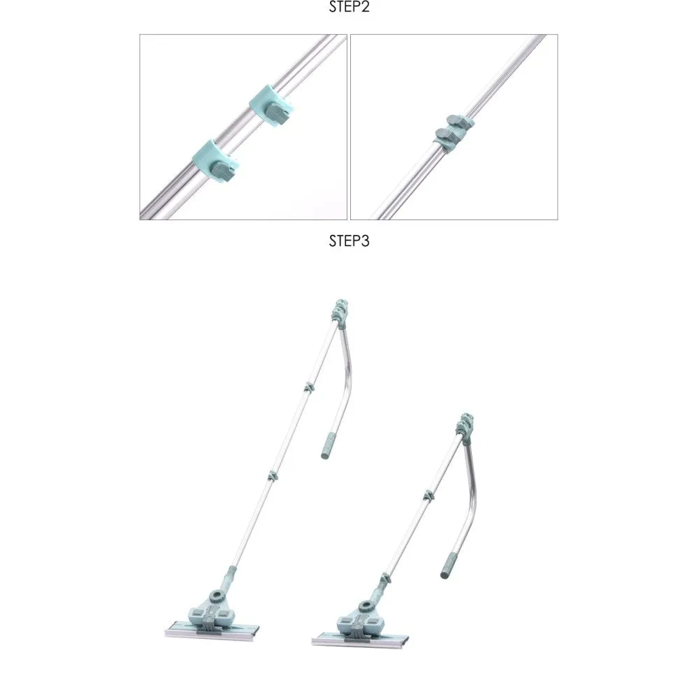180 Rotatable Microfiber Extendable Glass Wiper Scrubber for High Window