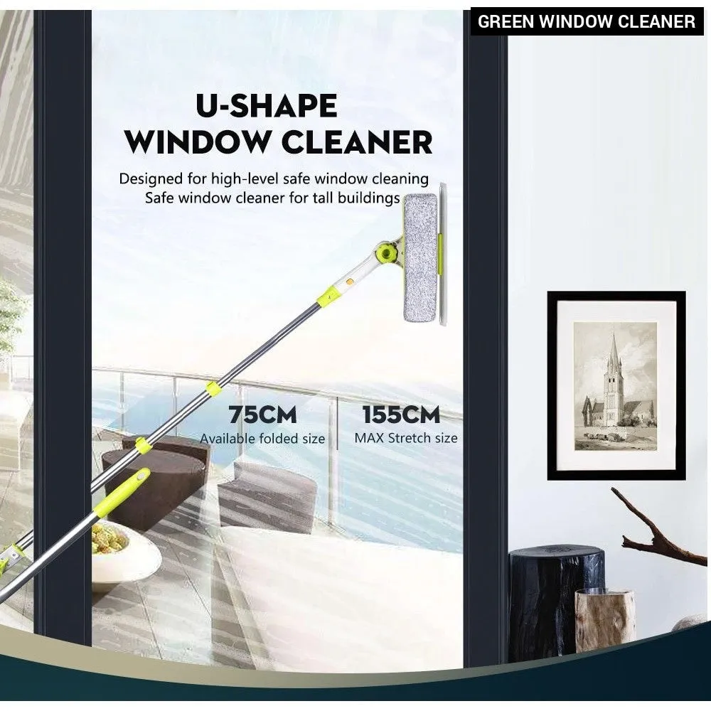 180 Rotatable Microfiber Extendable Glass Wiper Scrubber for High Window