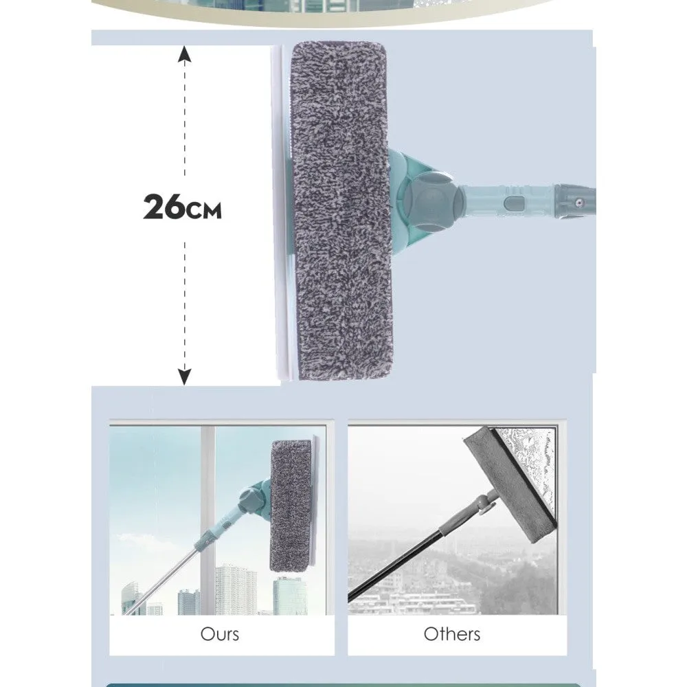 180 Rotatable Microfiber Extendable Glass Wiper Scrubber for High Window