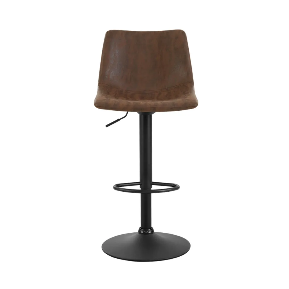 2 Pack Of Bar Stools With Gas Lift And Vintage Fabric Seats