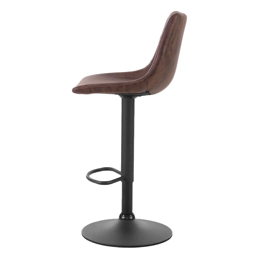 2 Pack Of Bar Stools With Gas Lift And Vintage Fabric Seats