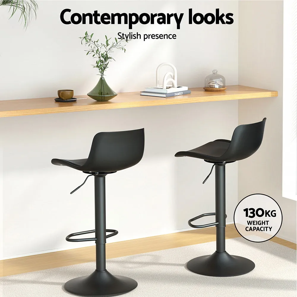 4x Bar Stools | Padded Seat | Gas Lift | Black Finish