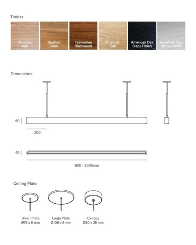 Australian Solid Timber Linear Pendant
