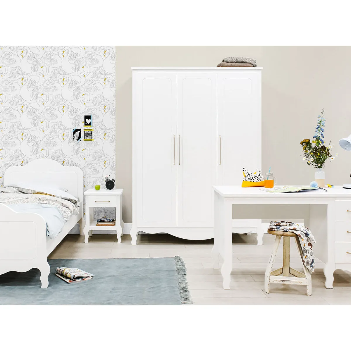 Bopita 3-Door Wardrobe Elena White (Pre-Order; Est. Delivery in 6-10 Weeks)