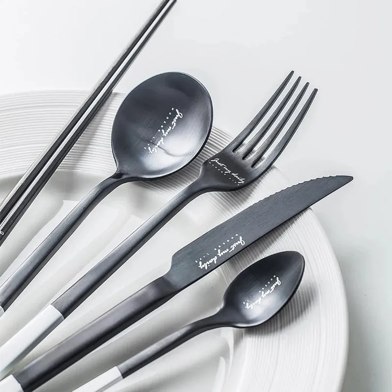 Elegant Nordic Stainless Steel Cutlery Set