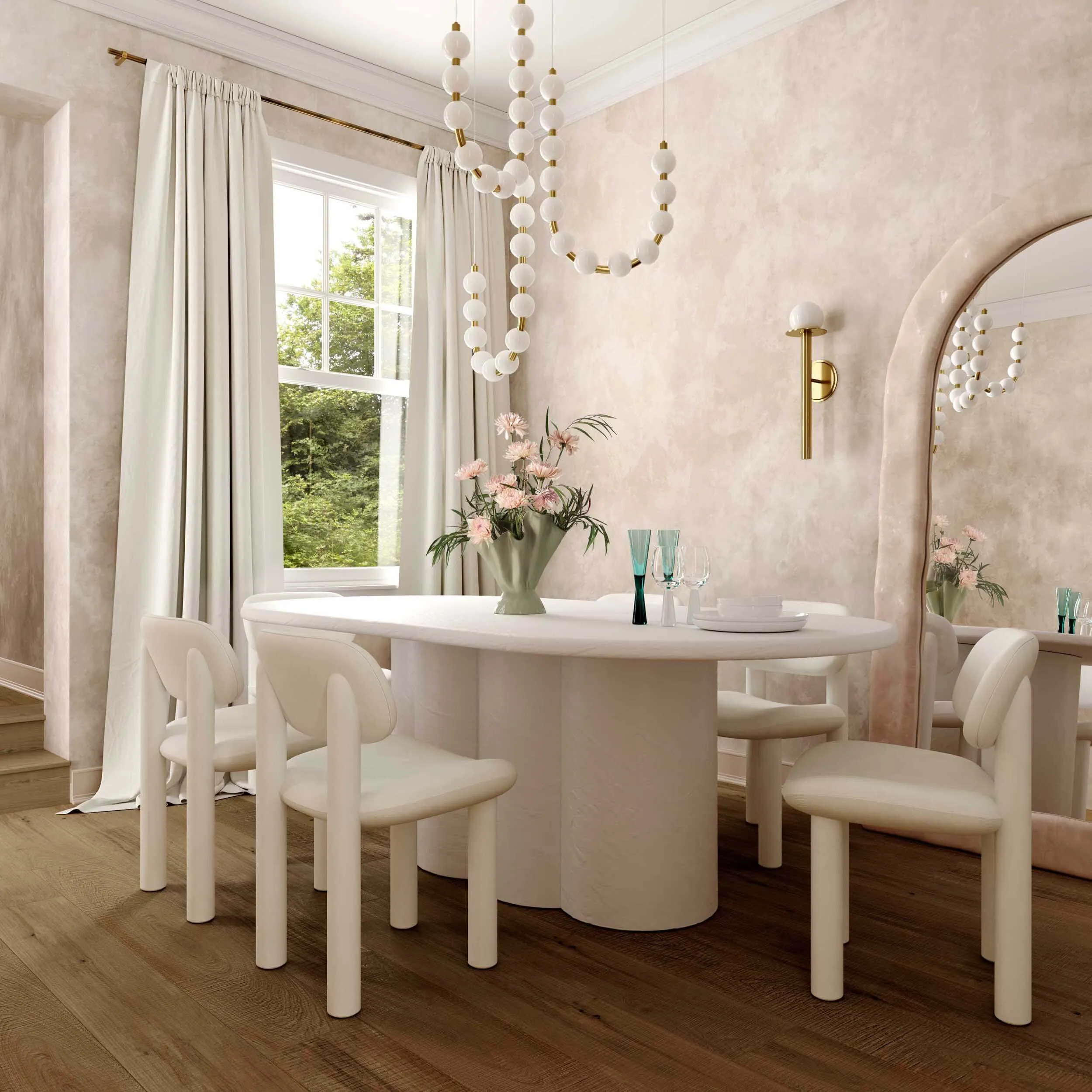 Elise Dining Chair, Ivory, Set of 2