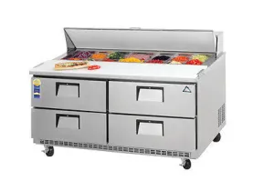 Everest EPBNWR2-D4 60" Four Drawer Sandwich Prep Table