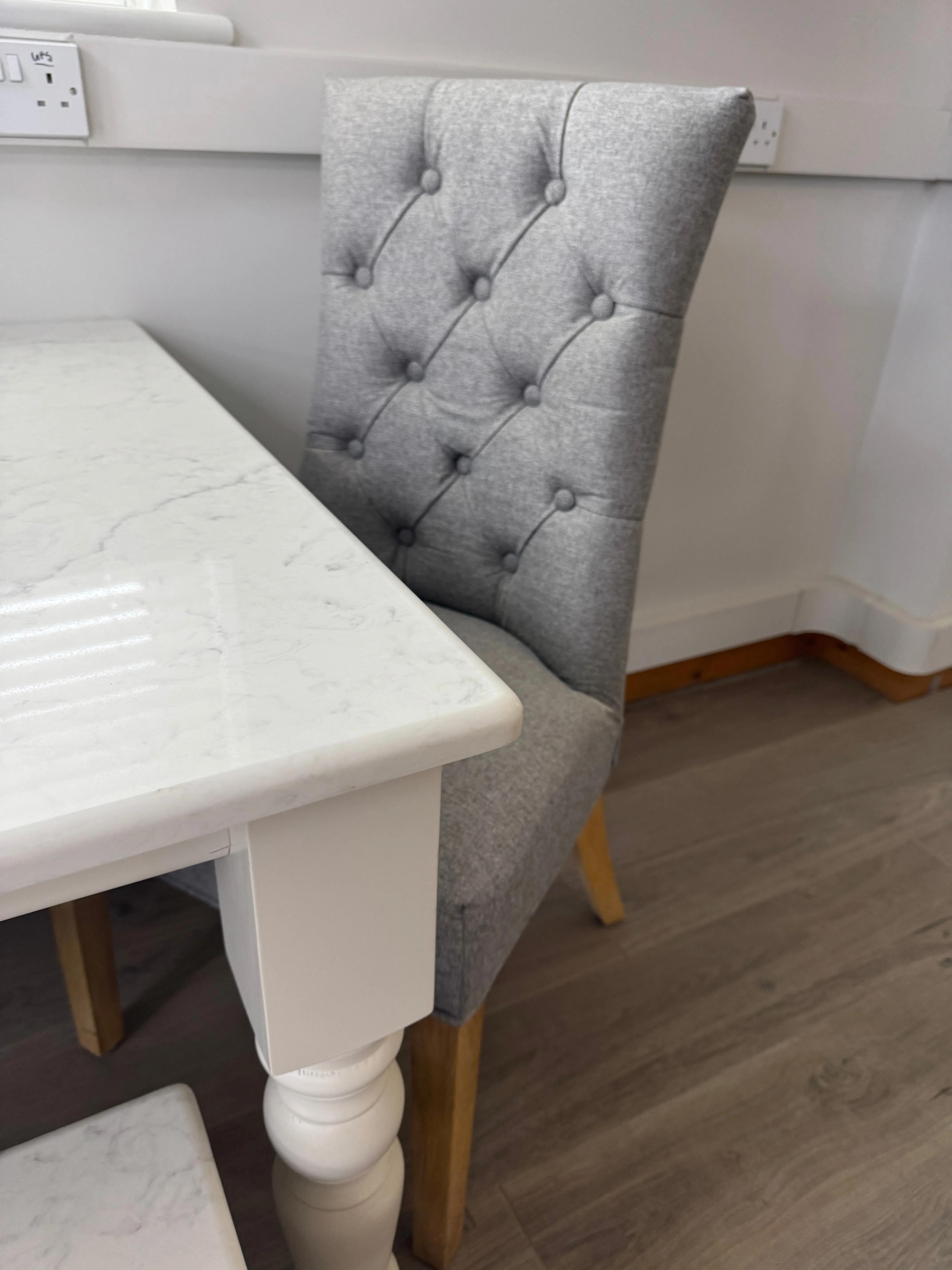 EX DISPLAY Quartz Dining Table with bench