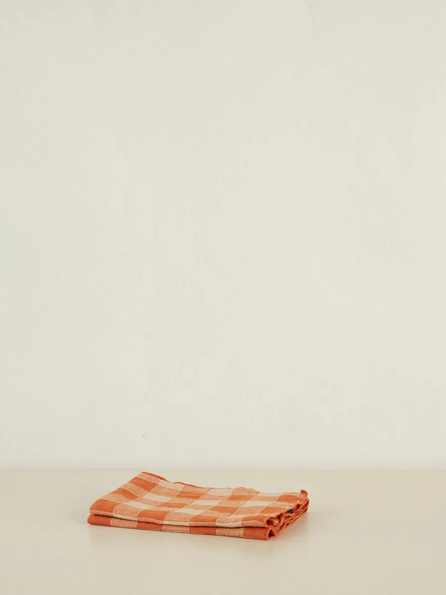 Gingham Linen Napkin | Marmalade | Set of 2