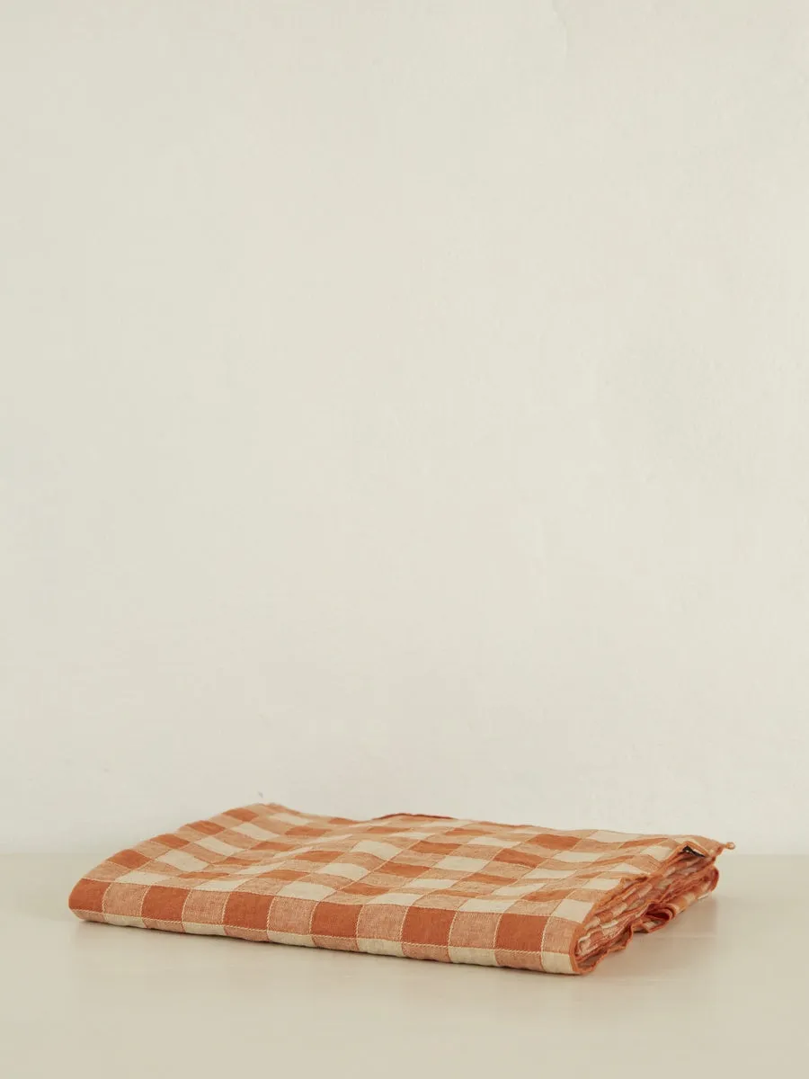 Gingham Linen Table Cloth Square | Marmalade