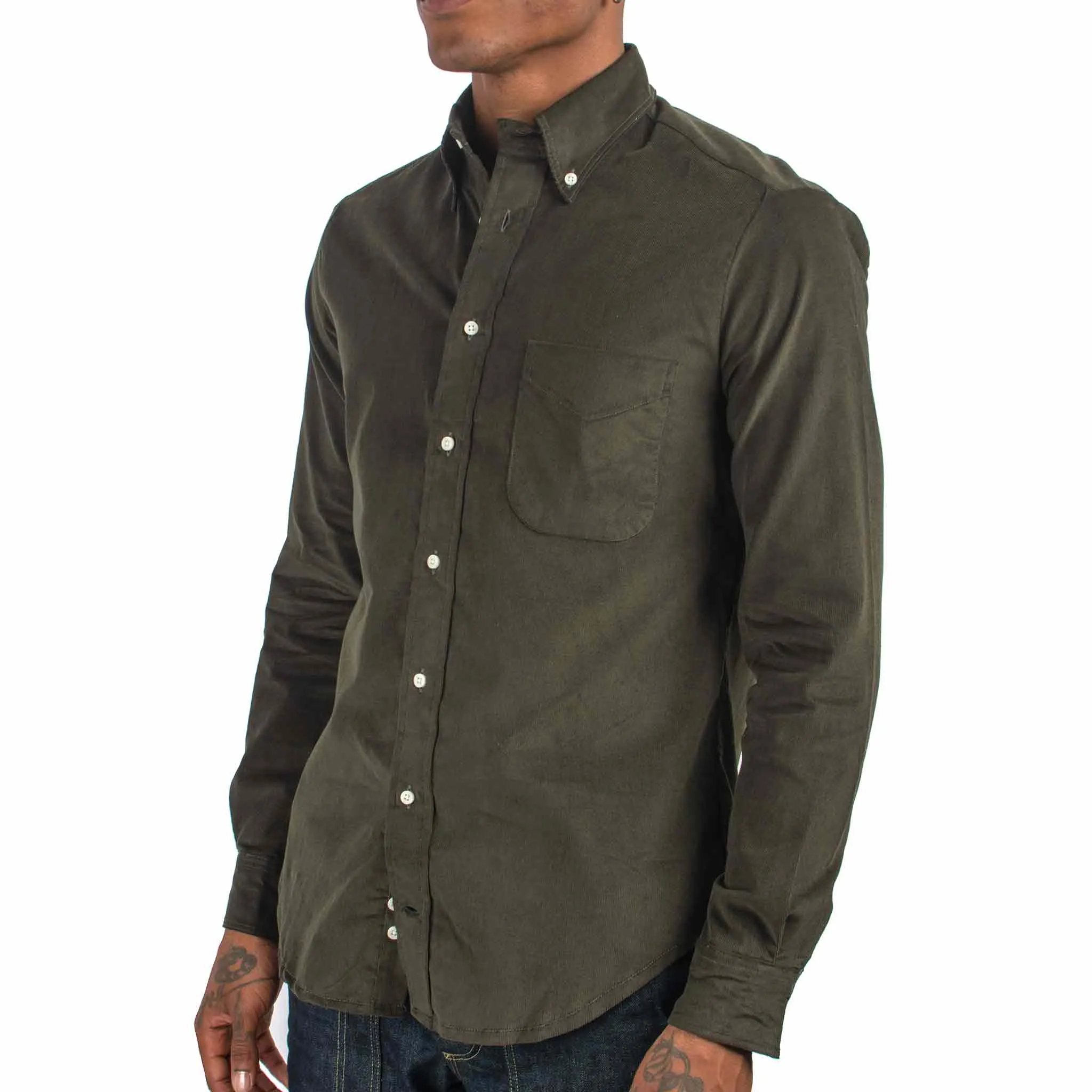 Gitman Vintage Bros. Olive Corduroy Shirt