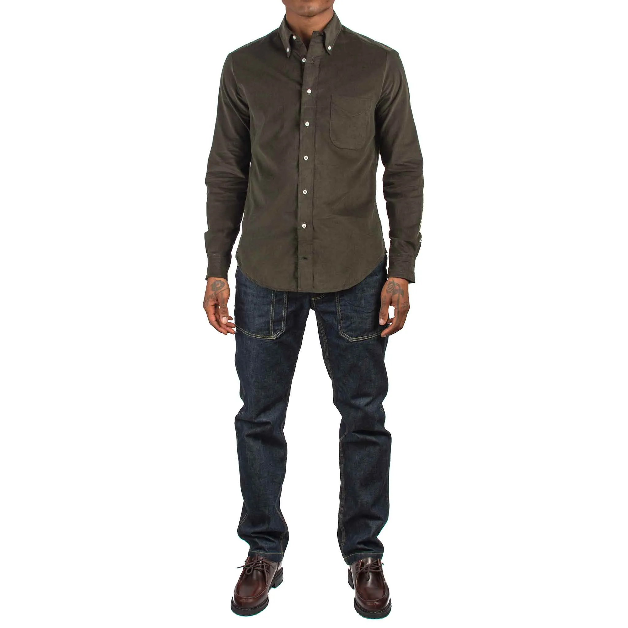 Gitman Vintage Bros. Olive Corduroy Shirt