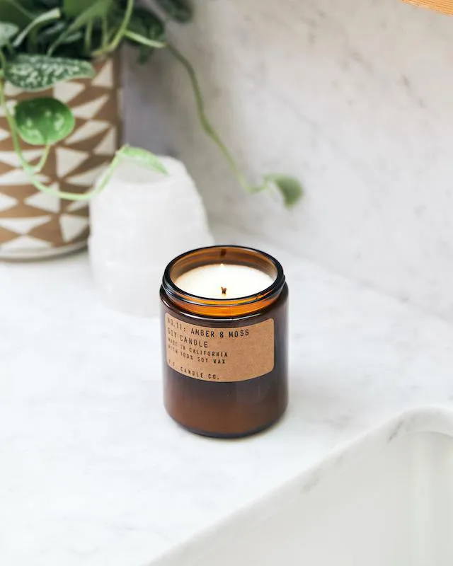 P.F. Candle Co. 7.2oz Standard Jar Candle - Amber & Moss