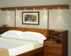 Platform Pedestal Bed LED Lightbridge with End Sections